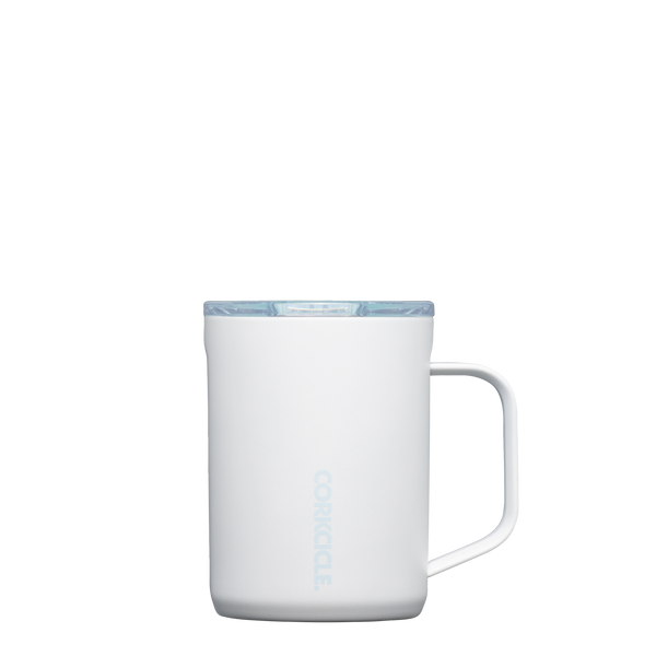16 oz. Ceramic White & Powder Blue Corkcicle Pure Taste Coffee Mug
