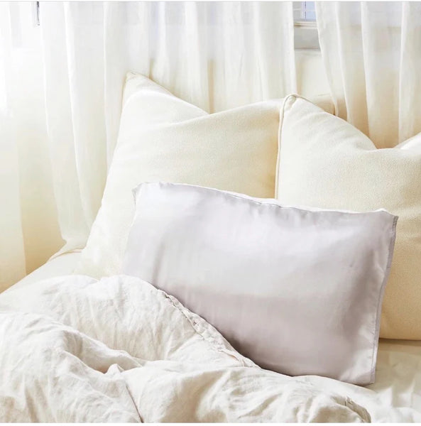 silked Gray Satin Pillow Sleeve