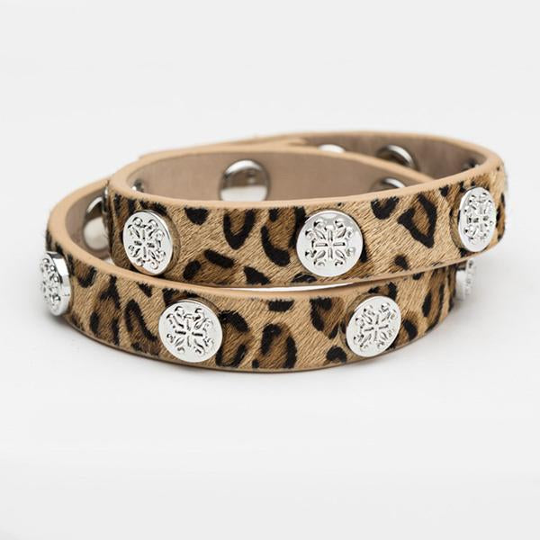 Rustic Cuff Meagen Calfskin Double Wrap Bracelet