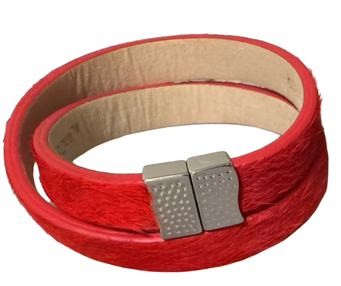 Rustic Cuff Haley Calfskin Double Wrap Bracelet