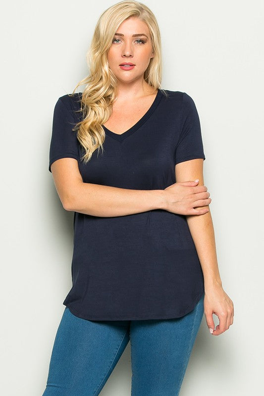 The Essential V-Neck Top Navy