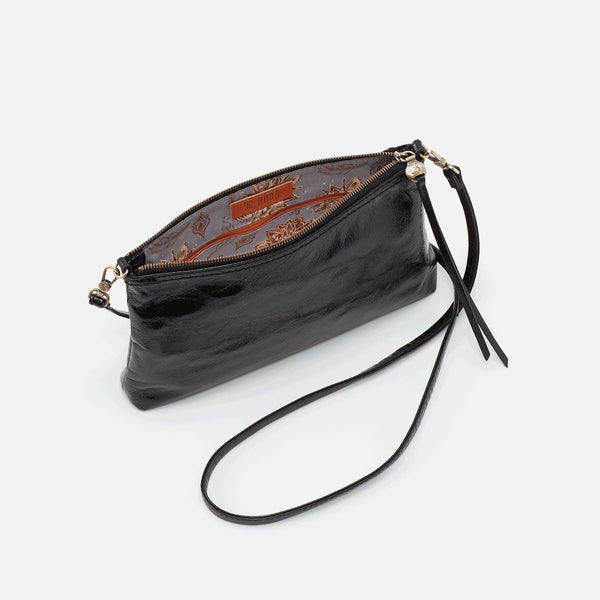 Bellis Boutique HOBO Darcy Convertible Crossbody Cross Over Shoulder Bag Purse Baguette Wristlet Polished Leather Black 1