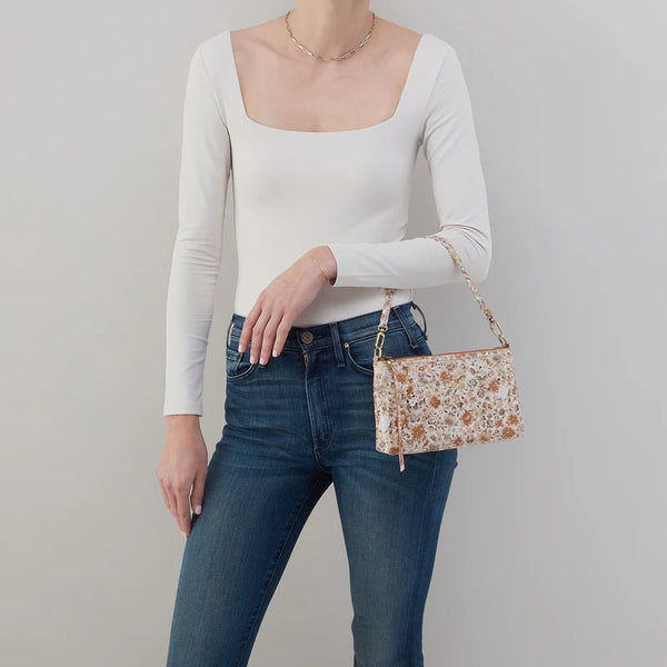 Darcy Crossbody In Printed Leather - Sepia Bloom