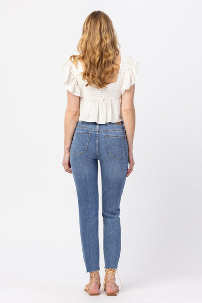 Judy Blue Sunflower High-Rise Relaxed Fit Jeans