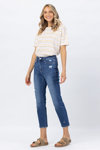 Judy Blue Rainbow High-Rise Relaxed Fit Jeans