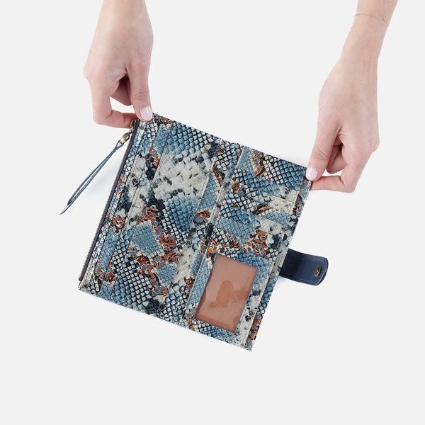 Max Continental Wallet in Mixed Leathers - Blue Tempest