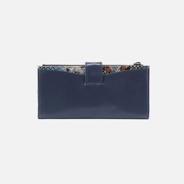 Max Continental Wallet in Mixed Leathers - Blue Tempest