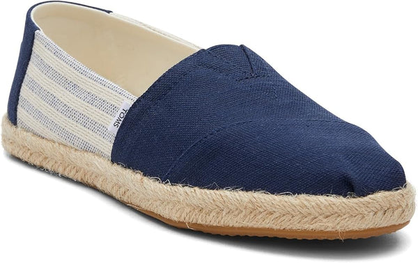 TOMS Navy University Stripes Alpargata Slip-on Shoes