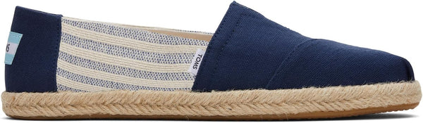 TOMS Navy University Stripes Alpargata Slip-on Shoes