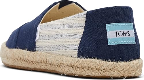 TOMS Navy University Stripes Alpargata Slip-on Shoes