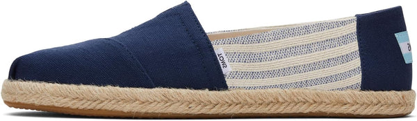 TOMS Navy University Stripes Alpargata Slip-on Shoes
