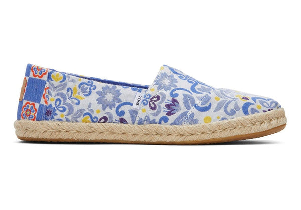 TOMS Blue Multi Mediterranean Jacquard Alpargata Slip-on Shoes