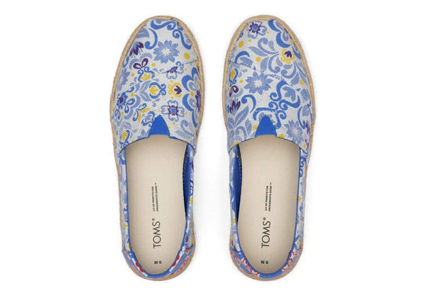 TOMS Blue Multi Mediterranean Jacquard Alpargata Slip-on Shoes