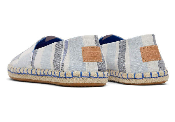 TOMS Twilight Blue Multi Wide Stripes Alpargata Slip-on Shoes