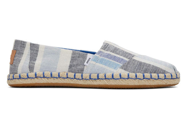 TOMS Twilight Blue Multi Wide Stripes Alpargata Slip-on Shoes