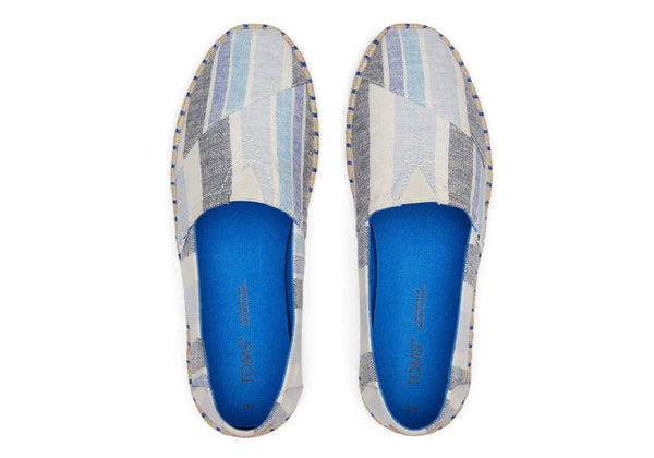 TOMS Twilight Blue Multi Wide Stripes Alpargata Slip-on Shoes