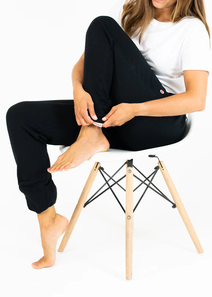 Feejays Black/Leopard Footed Sweatpants