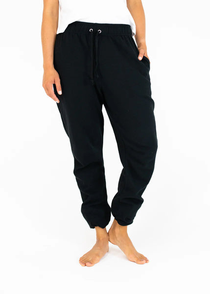 Feejays Black/Leopard Footed Sweatpants