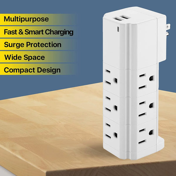 LAX Multi-Plug Surge Protector Wall Adapter