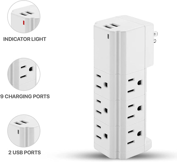 LAX Multi-Plug Surge Protector Wall Adapter