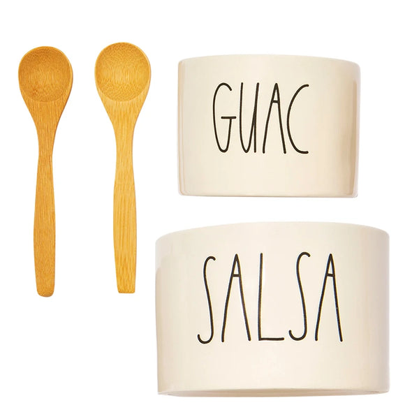 Rae Dunn Guac and Salsa Bowl Set