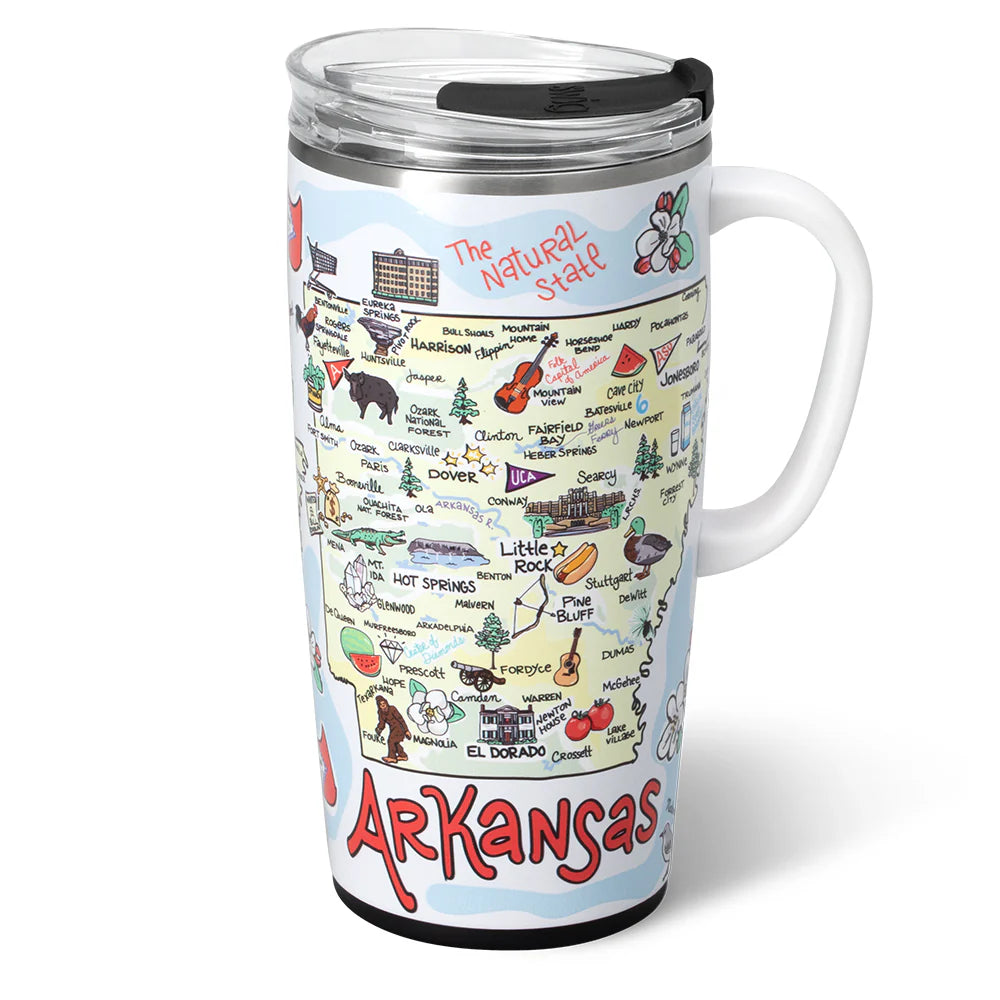 22 oz. Arkansas Swig Life Travel Mug