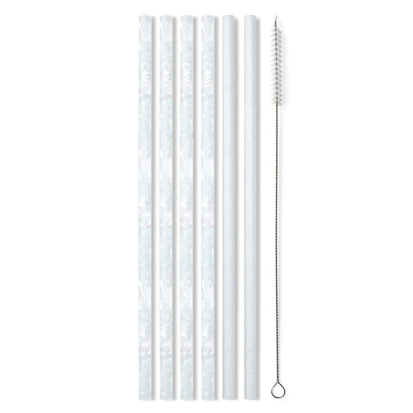 Swig Life Bride to Be + Silver Glitter Reusable Straw Set