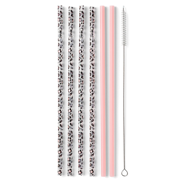 Swig Life Luxy Leopard + Blush Reusable Straw Set