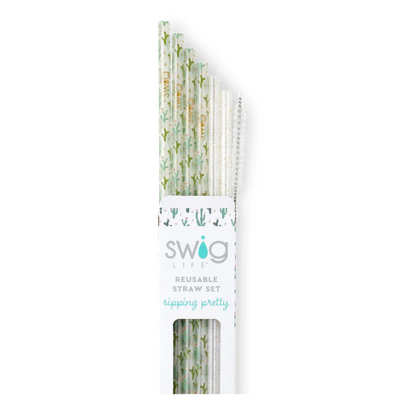 Swig Life Desert Child + Gold Glitter Reusable Straw Set
