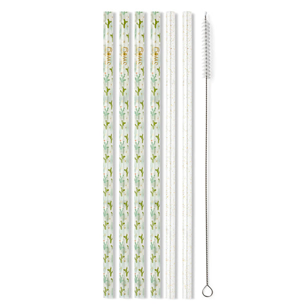Swig Life Desert Child + Gold Glitter Reusable Straw Set