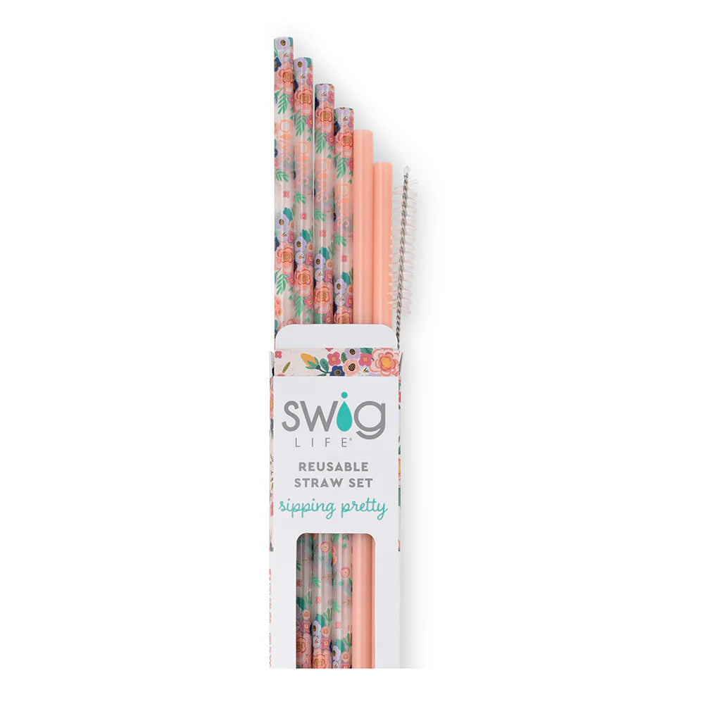 Swig Life Full Bloom Reusable Straw Set