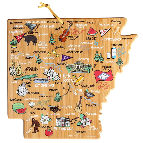 Arkansas Cutting Board with Artwork by Fish Kiss