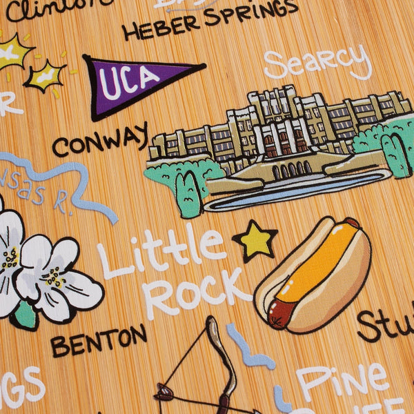 Arkansas Cutting Board with Artwork by Fish Kiss