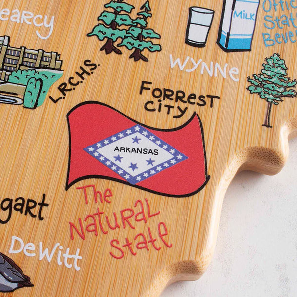 Arkansas Cutting Board with Artwork by Fish Kiss
