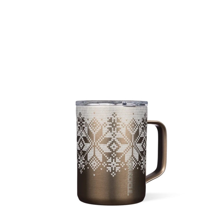 16 oz. Fairisle Gold Corkcicle Coffee Mug