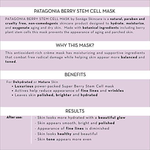 Sonäge Patagonia Berry Stem Cell Mask