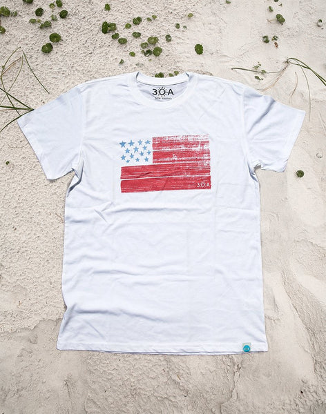 USA Flag Recycled Shirt White