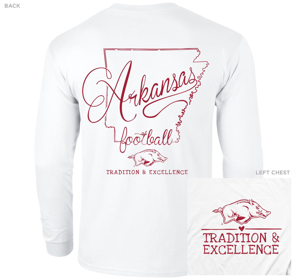 Bella + Canvas Arkansas Razorback Crew-Neck T-Shirt White