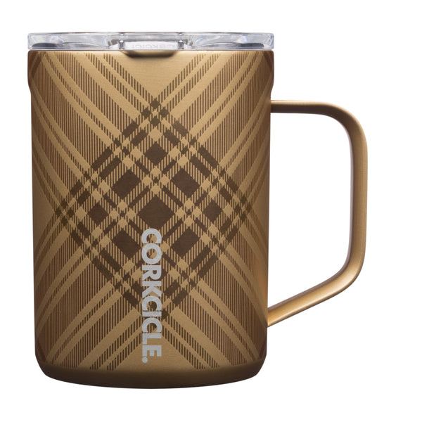 16 oz. Golden Plaid Corkcicle Coffee Mug