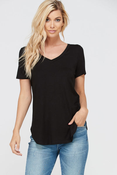 The Essential V-Neck Top Black