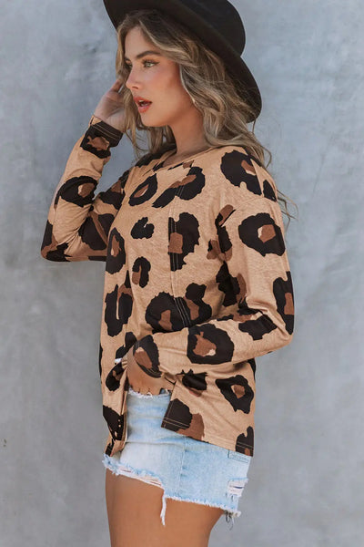 Leopard Print Loose Fit Tee