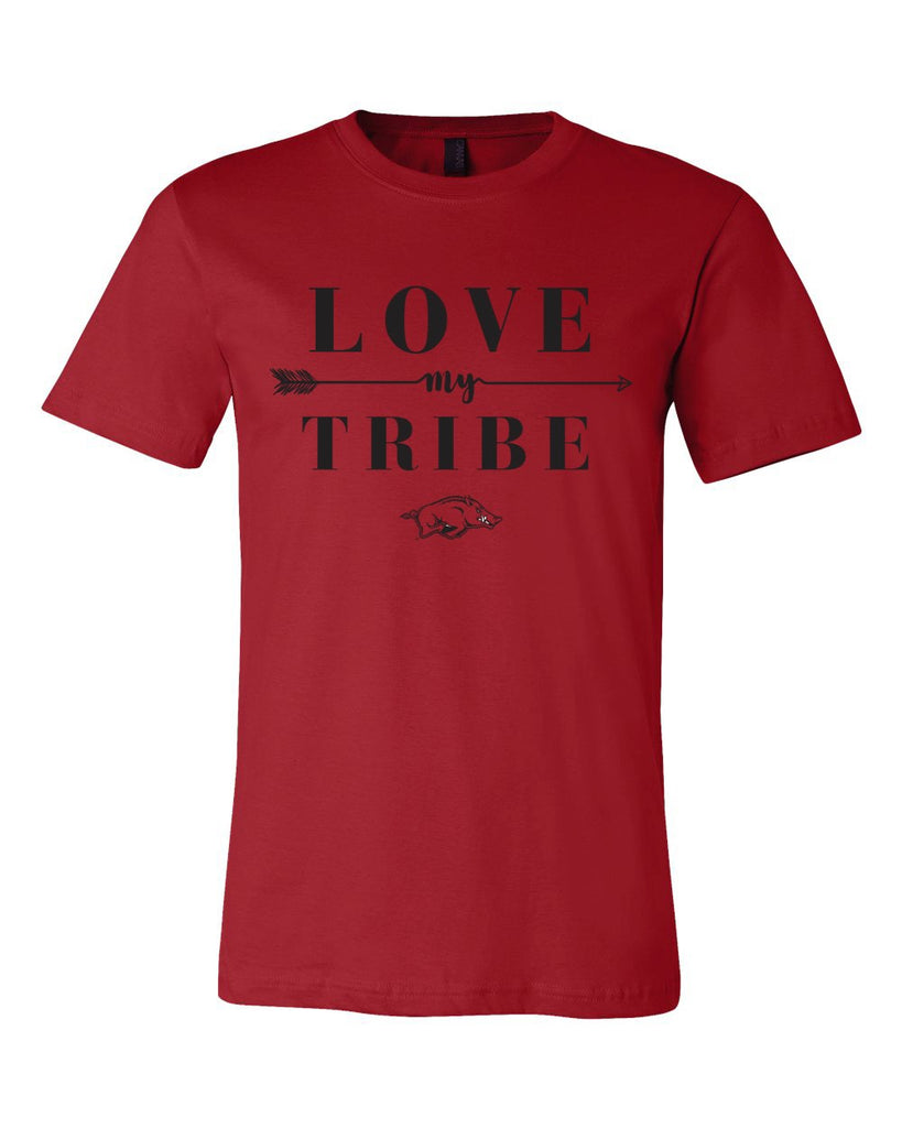 Bella + Canvas Love My Tribe Crew-Neck T-Shirt Canvas Red