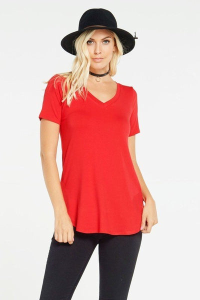 The Essential V-Neck Top Red