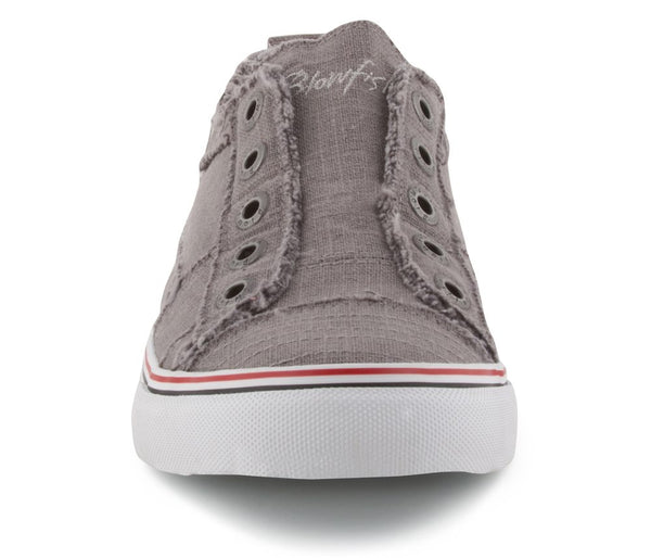 Blowfish Play Frayed Canvas Sneakers Steel Grey Washed Linen