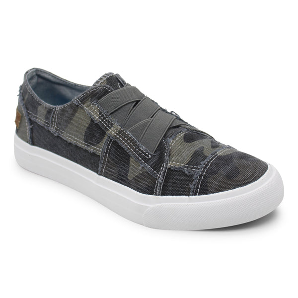 Blowfish Marley Frayed Canvas Sneakers Grey Camouflage