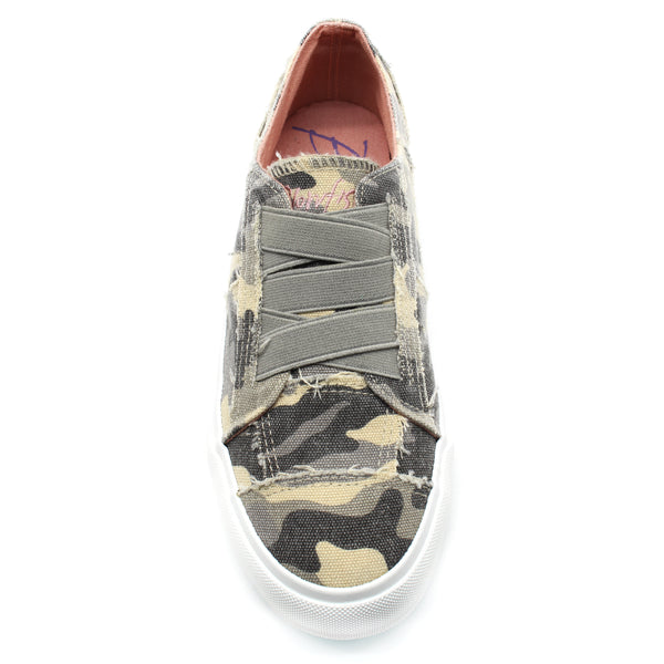 Blowfish Marley Frayed Canvas Sneakers Gray Urban Camo