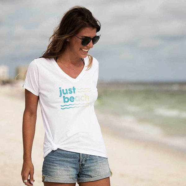 Women's Just Beach Recycled Tee White