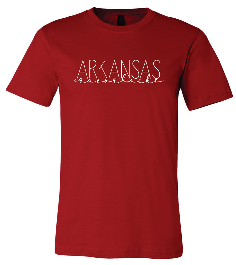 Bella + Canvas Arkansas Razorbacks Crew-Neck T-Shirt Red