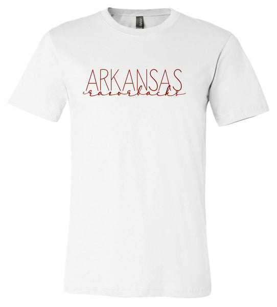 Bella + Canvas Arkansas Razorbacks Crew-Neck T-Shirt White