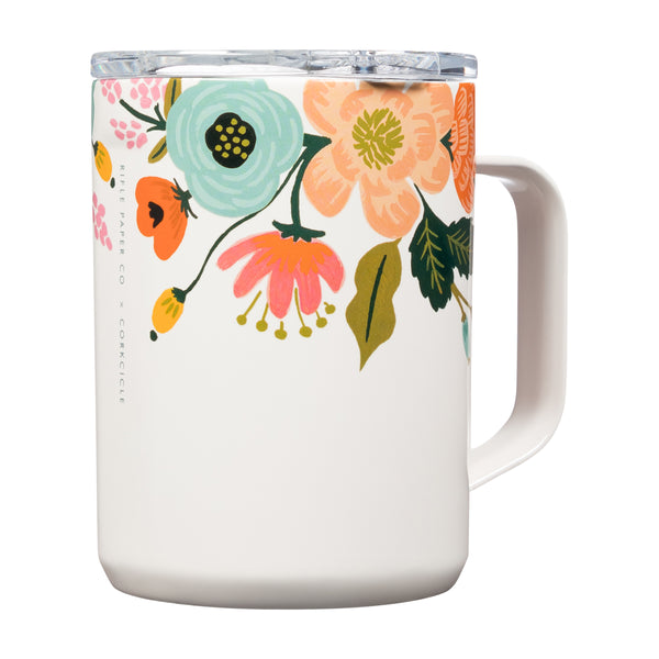 16 oz. Rifle Paper Cream Lively Floral Corkcicle Coffee Mug